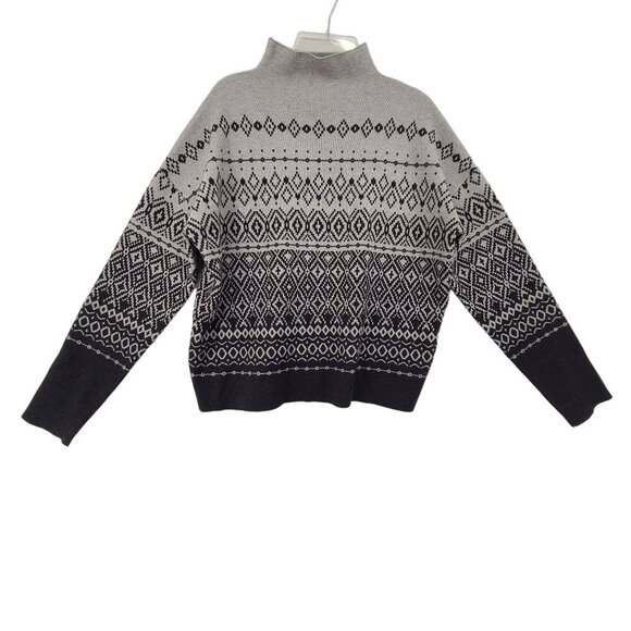Joie Fair Isle Mock Neck Knit Sweater Size L Size S - Picture 1 of 9